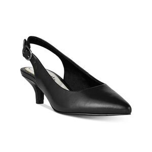 EASY STREET Womens Black Stretch Gore Faye Pointed Toe Kitten Heel Slingback 9 N